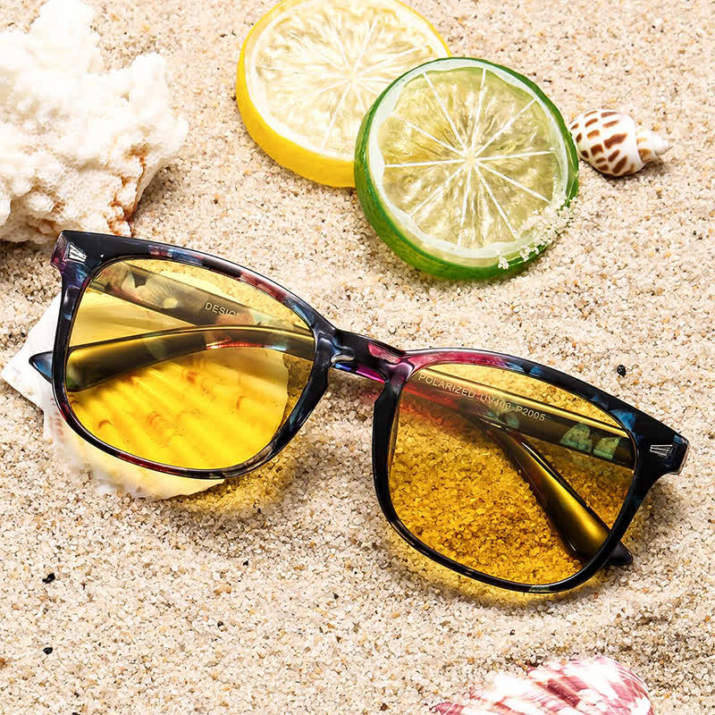 Spykay™ SG60973 Classic Lightweight Polarized Simple Square Frame Sunglasses