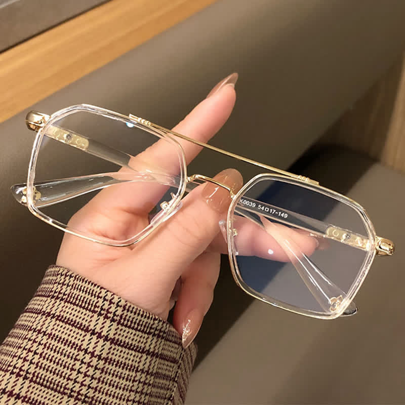 Spykay™ EG26920 Unsiex Square Frame Anti-blue Light Double Bridges Retro Glasses