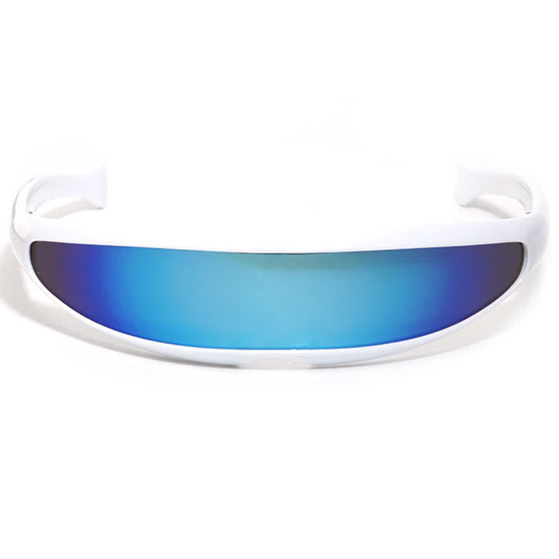 Spykay™ SG61011 One-piece Color Mirror Lens Monolens Cyclops Robotic Futuristic Narrow Y2K Punk Sunglasses