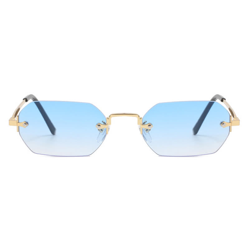 Spykay™ SG60884 Geometric Rimless Metal Temples Sunglasses