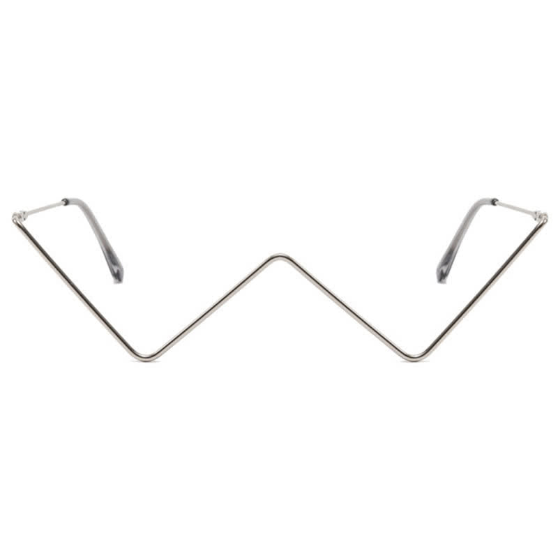 Spykay™ EG26881 Trendy Lensless Rhinestone Decor Semi-Rimless Glasses