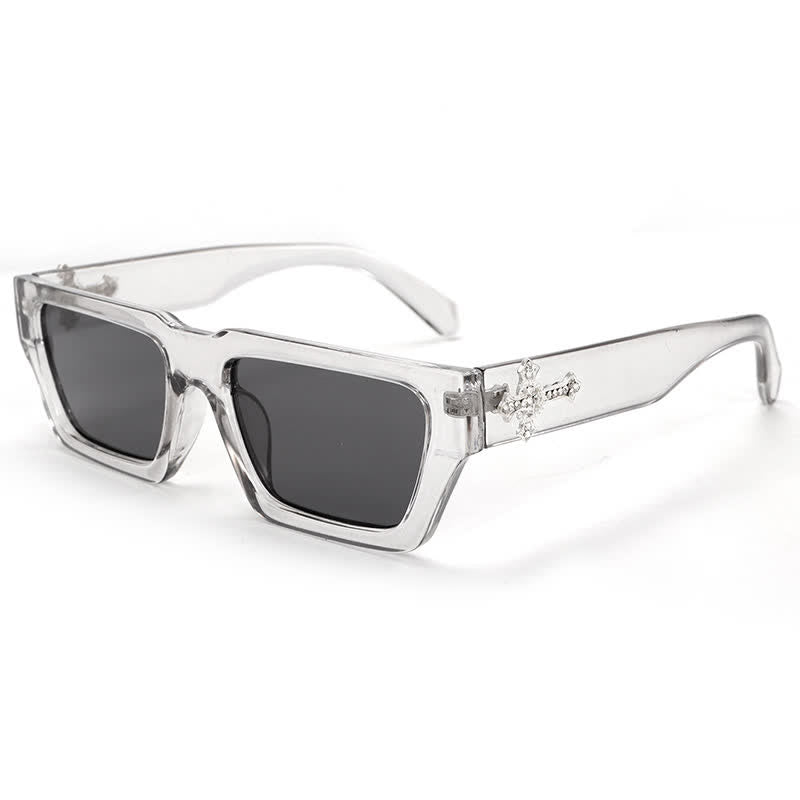 Spykay™ SG61019 Unsiex Rhinestone Cross Decor Square Frame Sunglasses