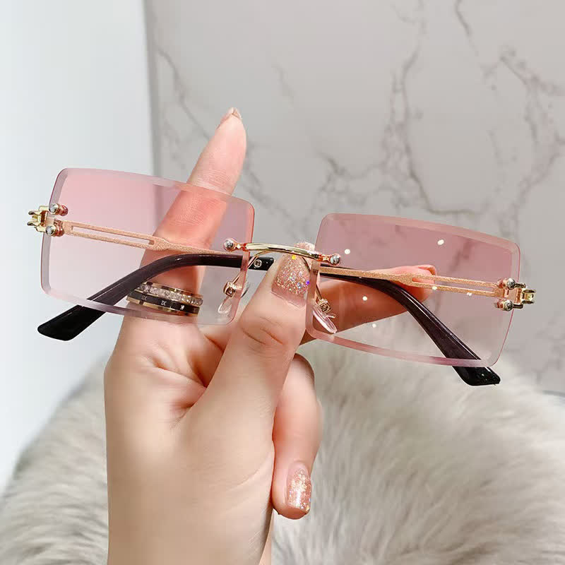 Spykay™ SG60744 Rimless Rectangle Frame Fashion Sunglasses