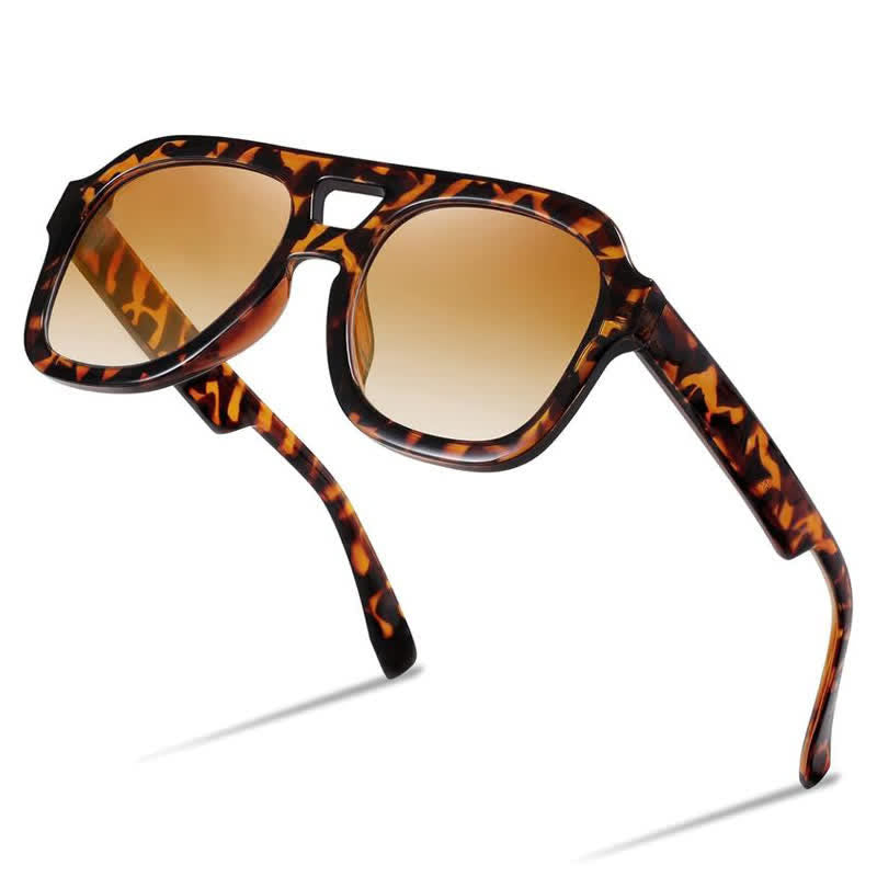 Spykay™ SG60832 Double Bridges Thick Frame Hipster Aviator Sunglasses