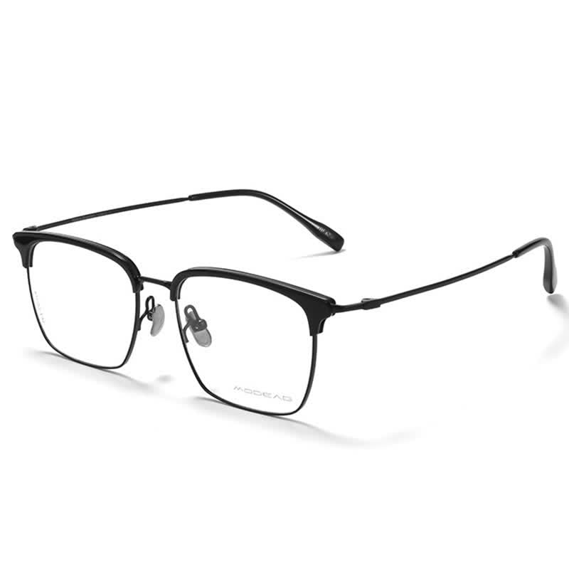 Spykay™ EG26898 Semi-Rimless Anti-blue Light Square Titanium Frame Browline Glasses