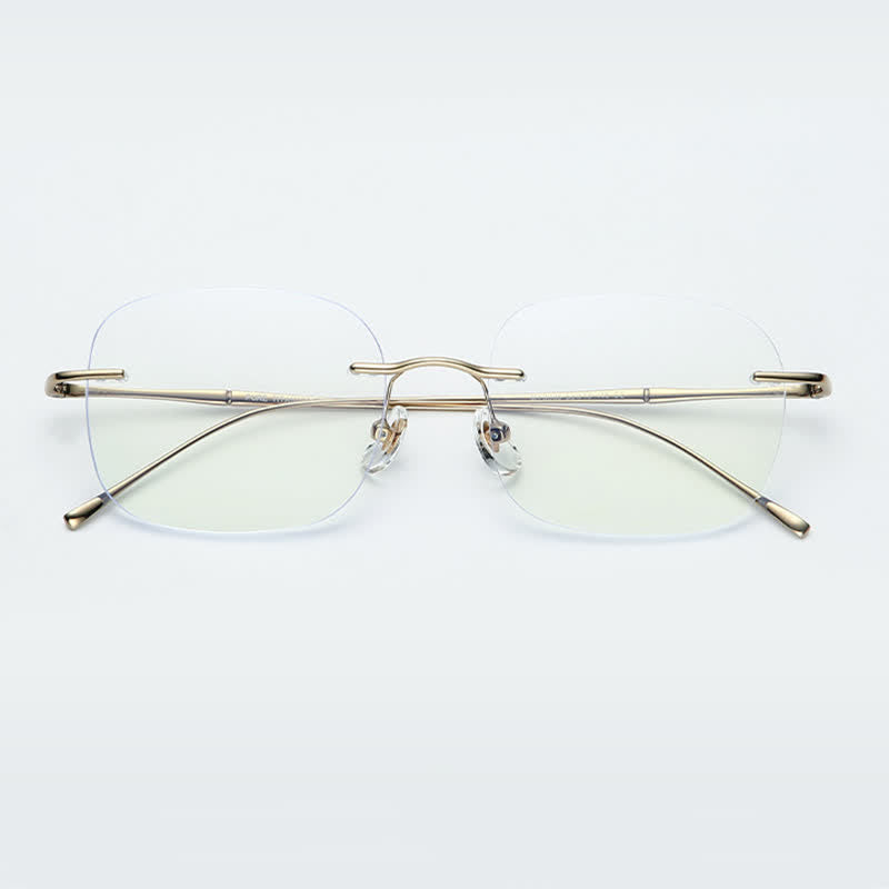 Spykay™ EG26850 Square Titanium Frame Anti-blue Light Hipster Rimless Glasses