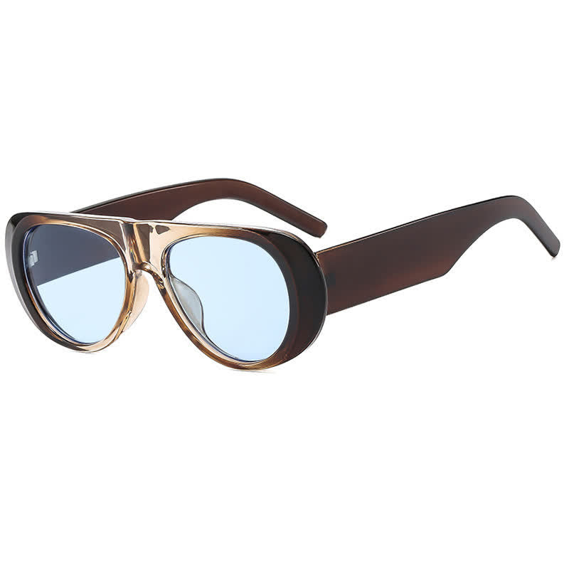 Spykay™ SG60671 Oval Frame Wide Temples Vintage Sunglasses
