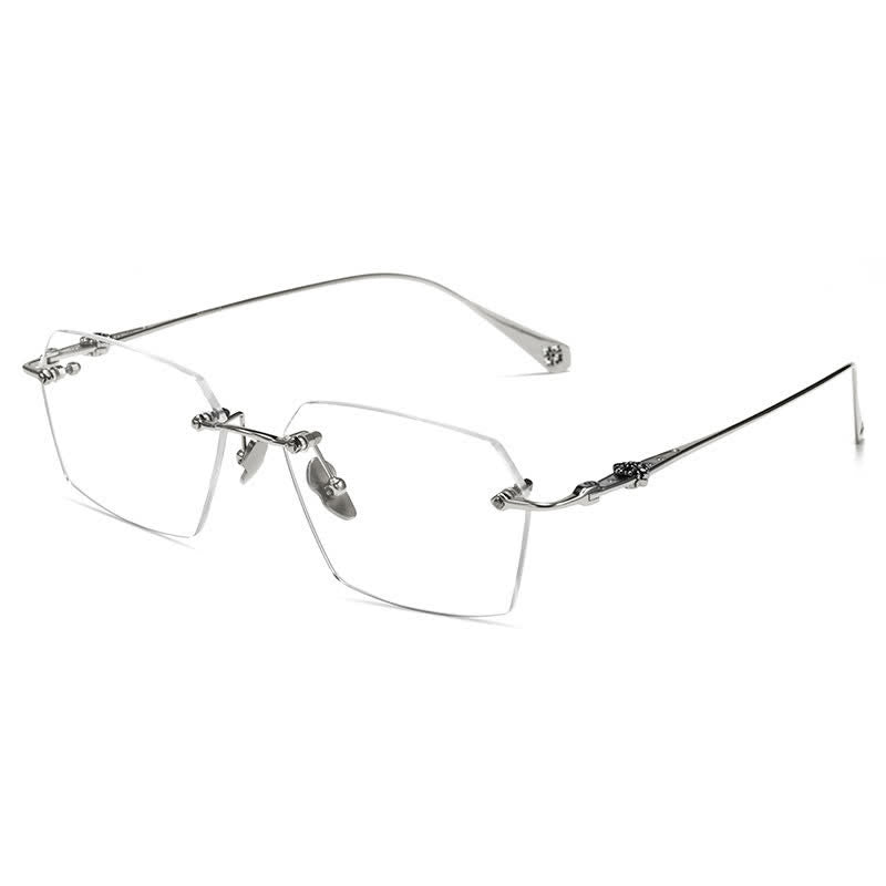 Spykay™ EG26901 Titanium Geometric Frame Anti-blue Light Hipster Rimless Glasses