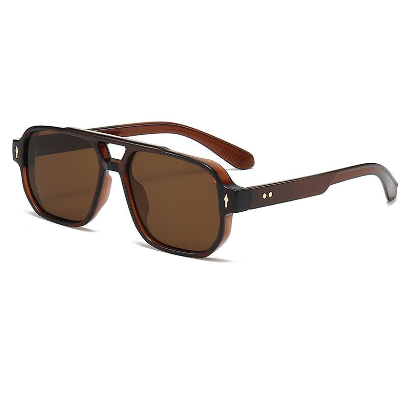 Spykay™ SG61003 Square Frame Double Bridges Vintage Arrow Sunglasses