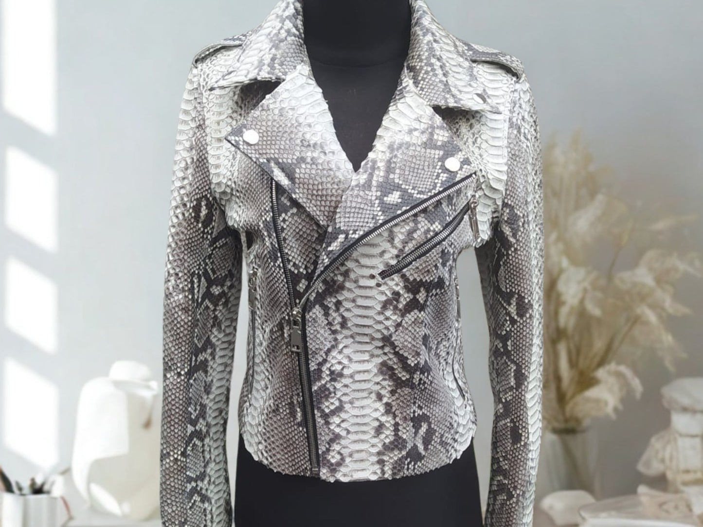 Snakeskin Biker Jacket