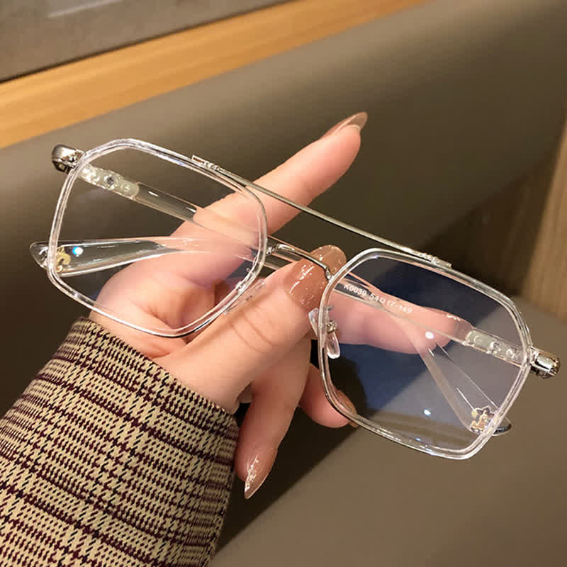 Spykay™ EG26920 Unsiex Square Frame Anti-blue Light Double Bridges Retro Glasses