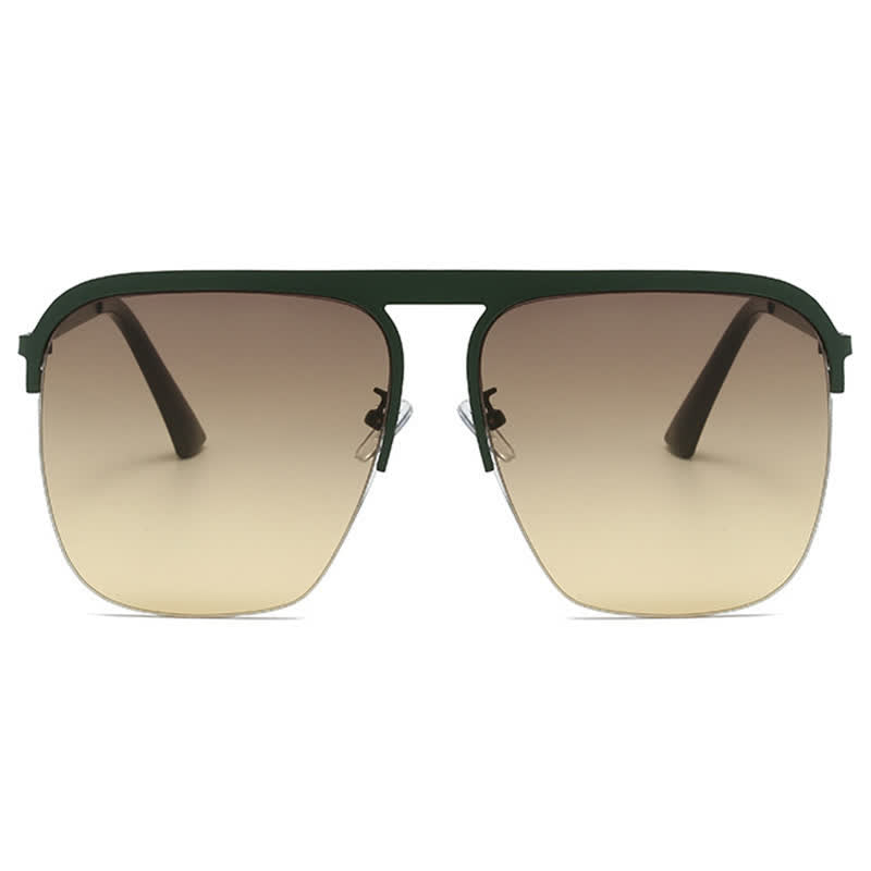 Spykay™ SG60864 Square Frame Semi-Rimless Oversized Sunglasses
