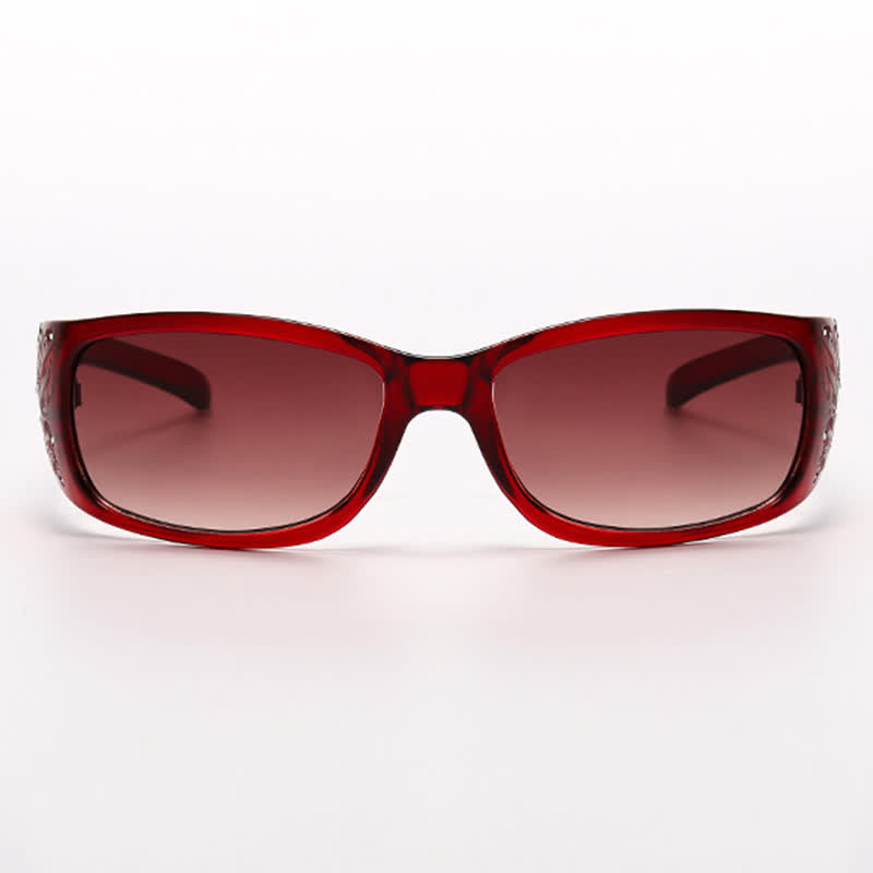 Spykay™ SG60871 Trendy Oval Frame Laser Pattern Rhinestones Decor Sunglasses