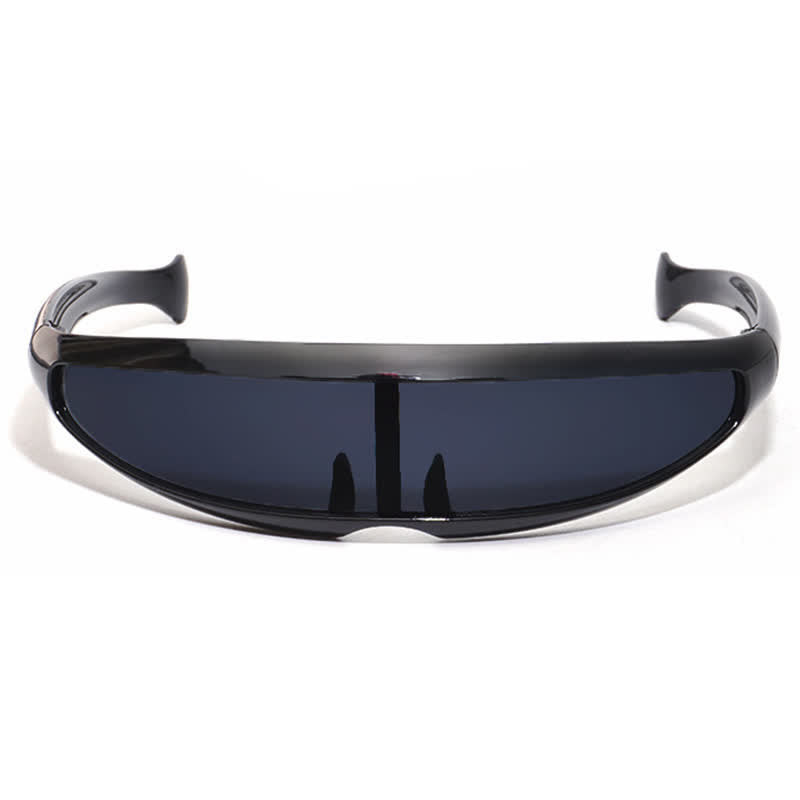 Spykay™ SG61011 One-piece Color Mirror Lens Monolens Cyclops Robotic Futuristic Narrow Y2K Punk Sunglasses