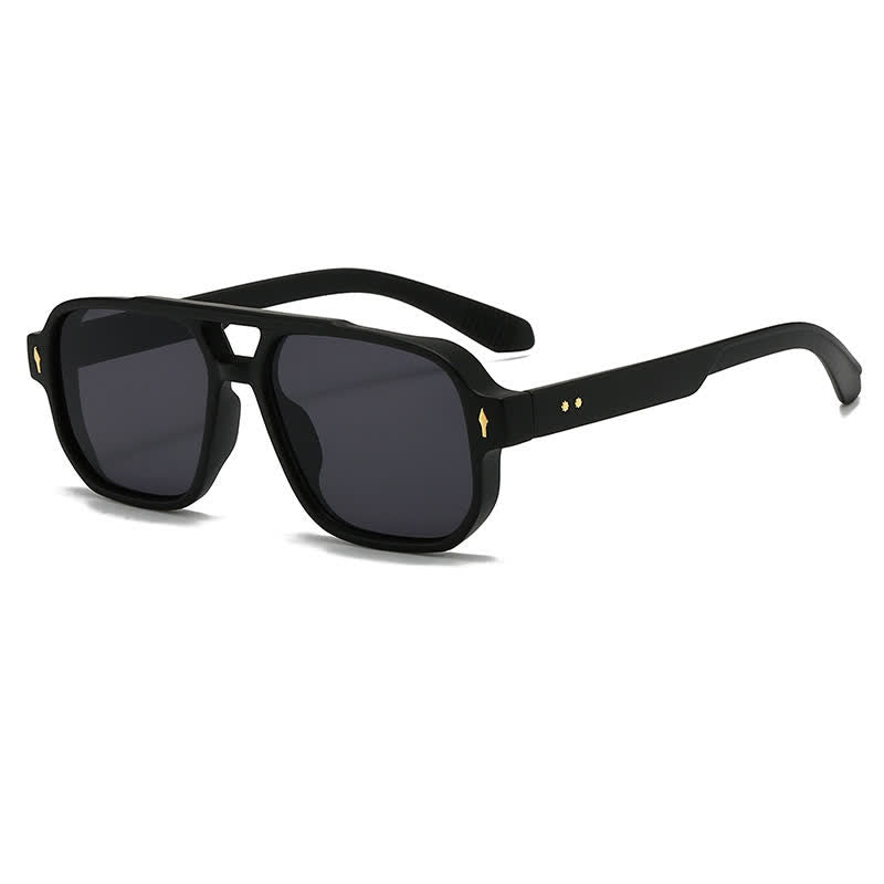 Spykay™ SG61003 Square Frame Double Bridges Vintage Arrow Sunglasses