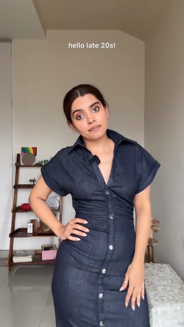 Denim Button - Front Maxi Dress