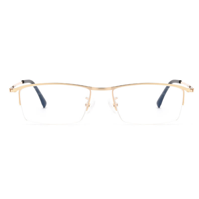 Spykay™ EG26842 Simple Semi-Rimless Titanium Rectangle Frame Anti-blue Light Glasses