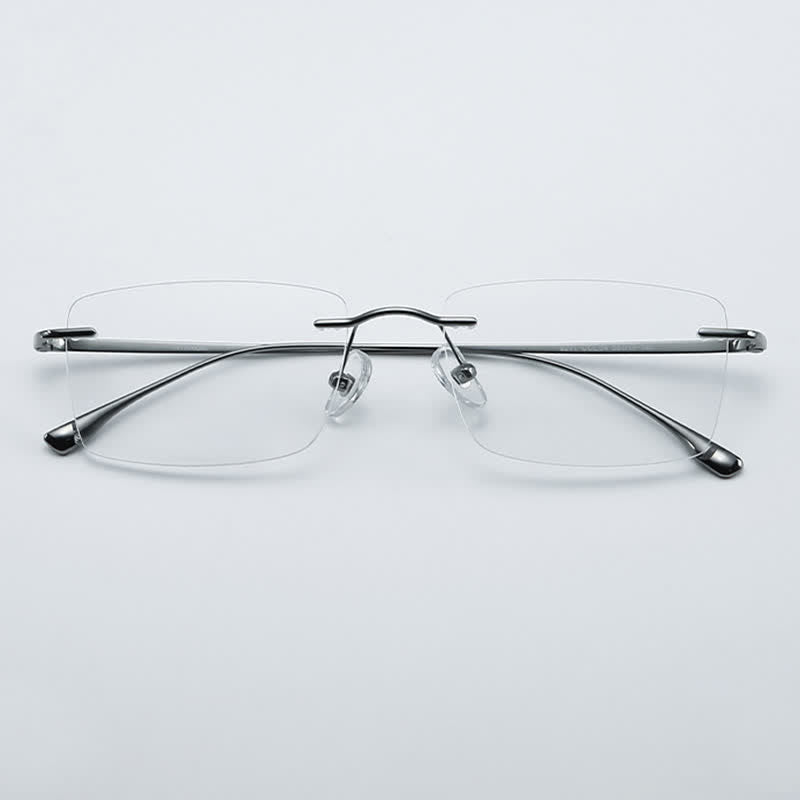 Spykay™ EG26723 Titanium Rectangle Frame Anti-blue Light Hipster Rimless Glasses