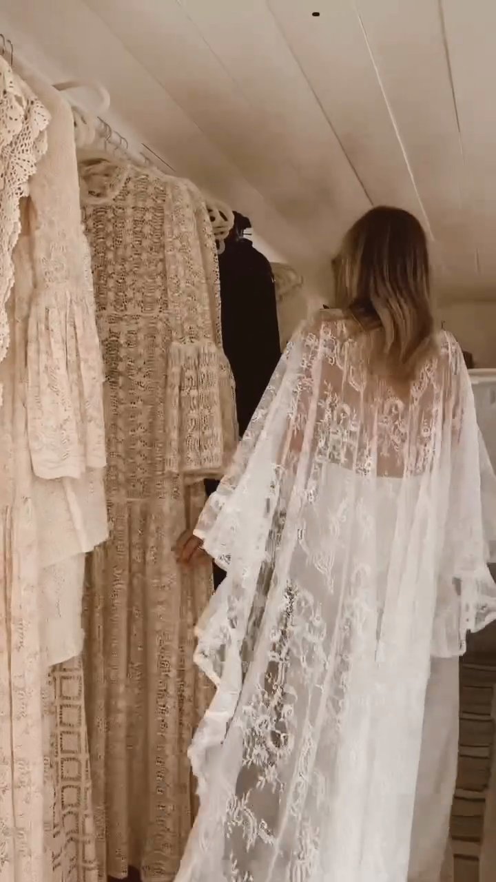 White Lace - Trimmed Maxi Dress