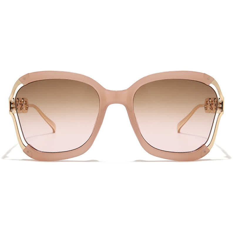 Spykay™ SG60860 Fashion Square Chain Temples Oversized Sunglasses
