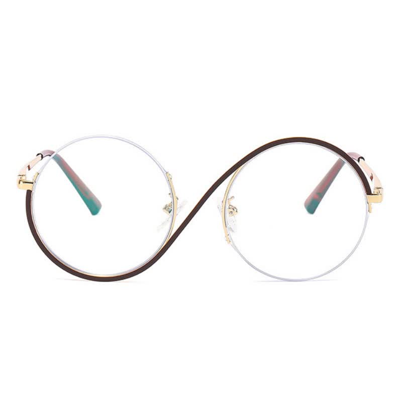 Spykay™ EG26662 "S" Design Metal Semi-Rimless Round Frame Unique Retro-Vintage Glasses