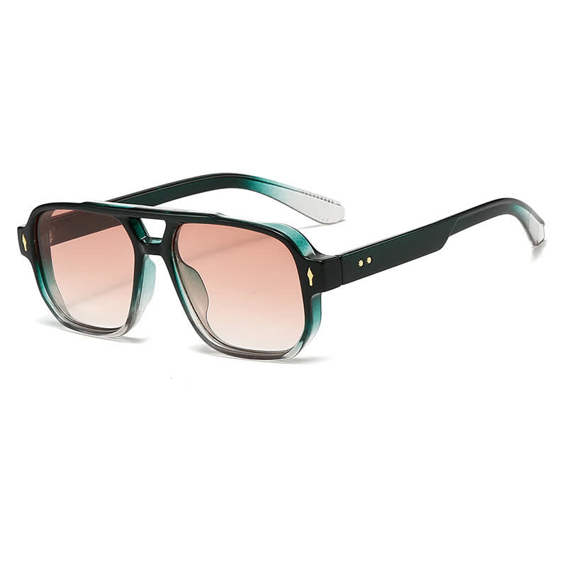 Spykay™ SG61003 Square Frame Double Bridges Vintage Arrow Sunglasses