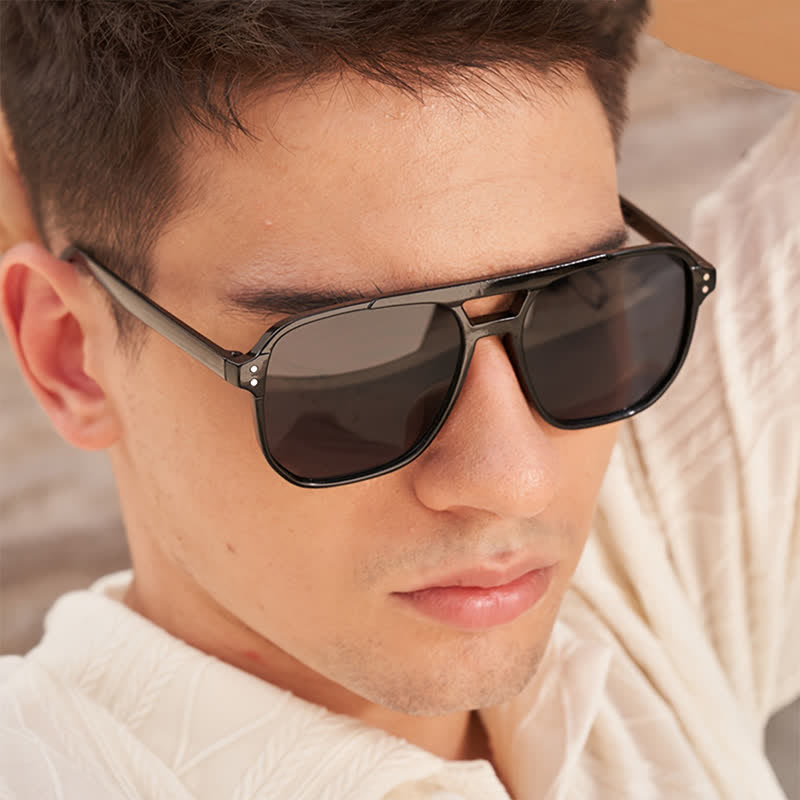 Spykay™ SG60738 Double Bridges Square Frame Classic Sunglasses