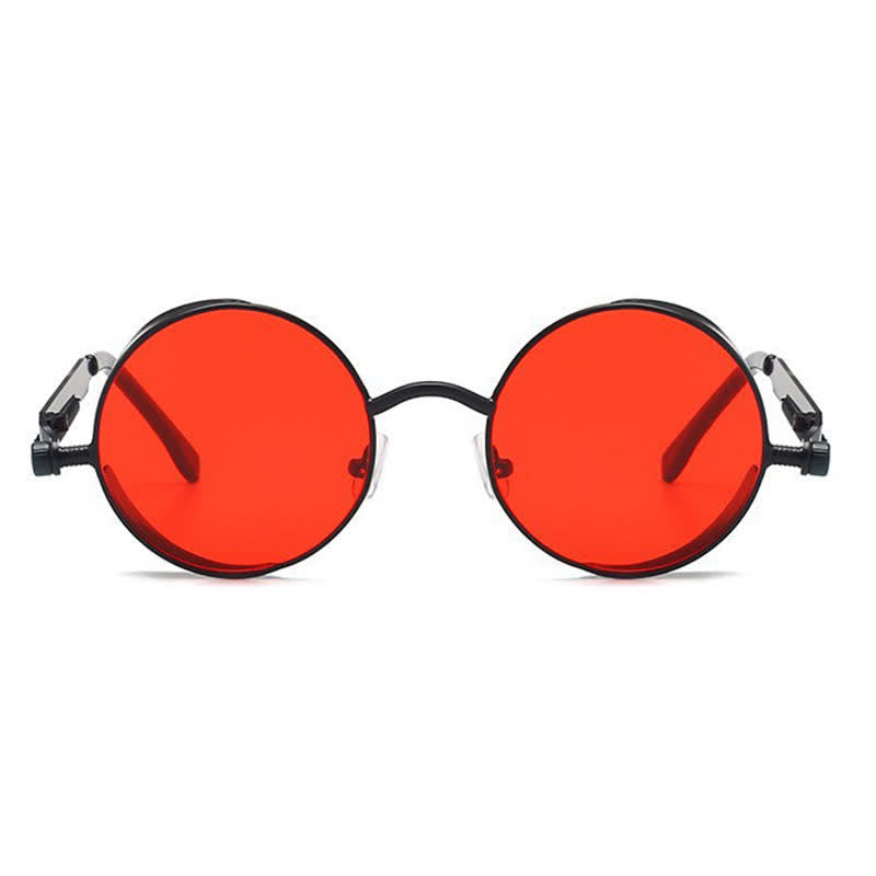 Spykay™ SG60945 Retro Punk Round Frame Spring Temples Sunglasses