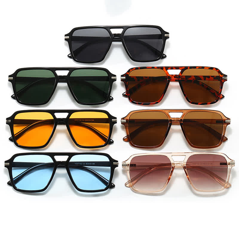 Spykay™ SG61014 Square Frame Double Bridges Classic Sunglasses