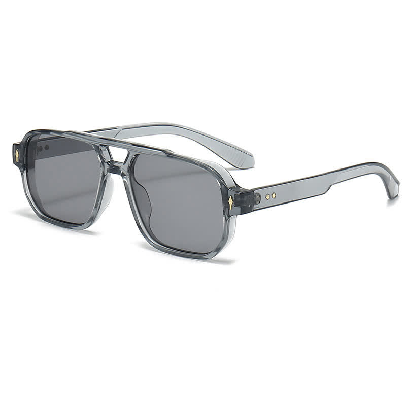 Spykay™ SG61003 Square Frame Double Bridges Vintage Arrow Sunglasses