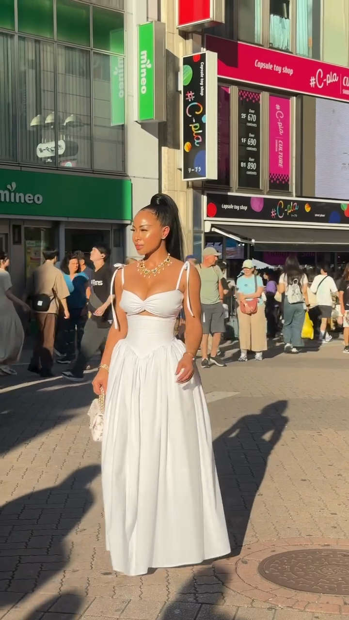 White Cut - Out Maxi Dress