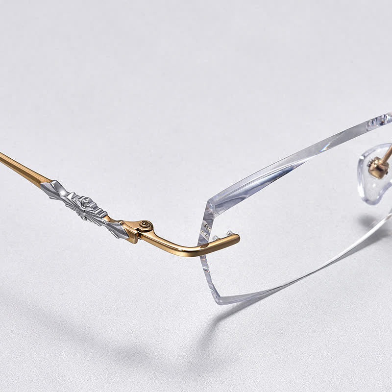 Spykay™ EG26918 Unsiex Retro Rectangle Titanium Frame Anti-blue Light Rimless Glasses
