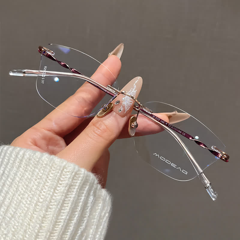 Spykay™ EG26889 Butterfly Titanium Frame Anti-blue Light Rimless Glasses