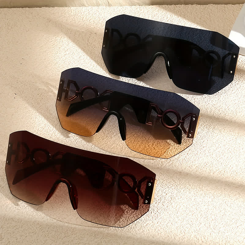 Spykay™ SG60863 One-piece Rimless Oversized Tined Sunglasses
