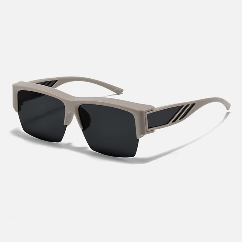 Spykay™ SG60954 Semi-Rimless Polarized Square Driving Sunglasses Fit Over Glasses for Women Men