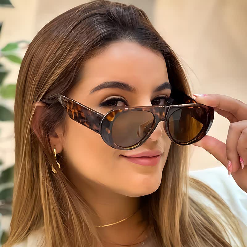 Spykay™ SG60671 Oval Frame Wide Temples Vintage Sunglasses