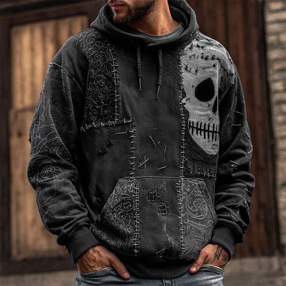 Men's Halloween Skull Stitch Art Men's Hoodie