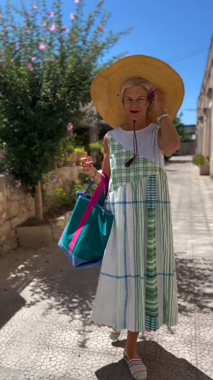 Patchwork Plaid Midi Dress