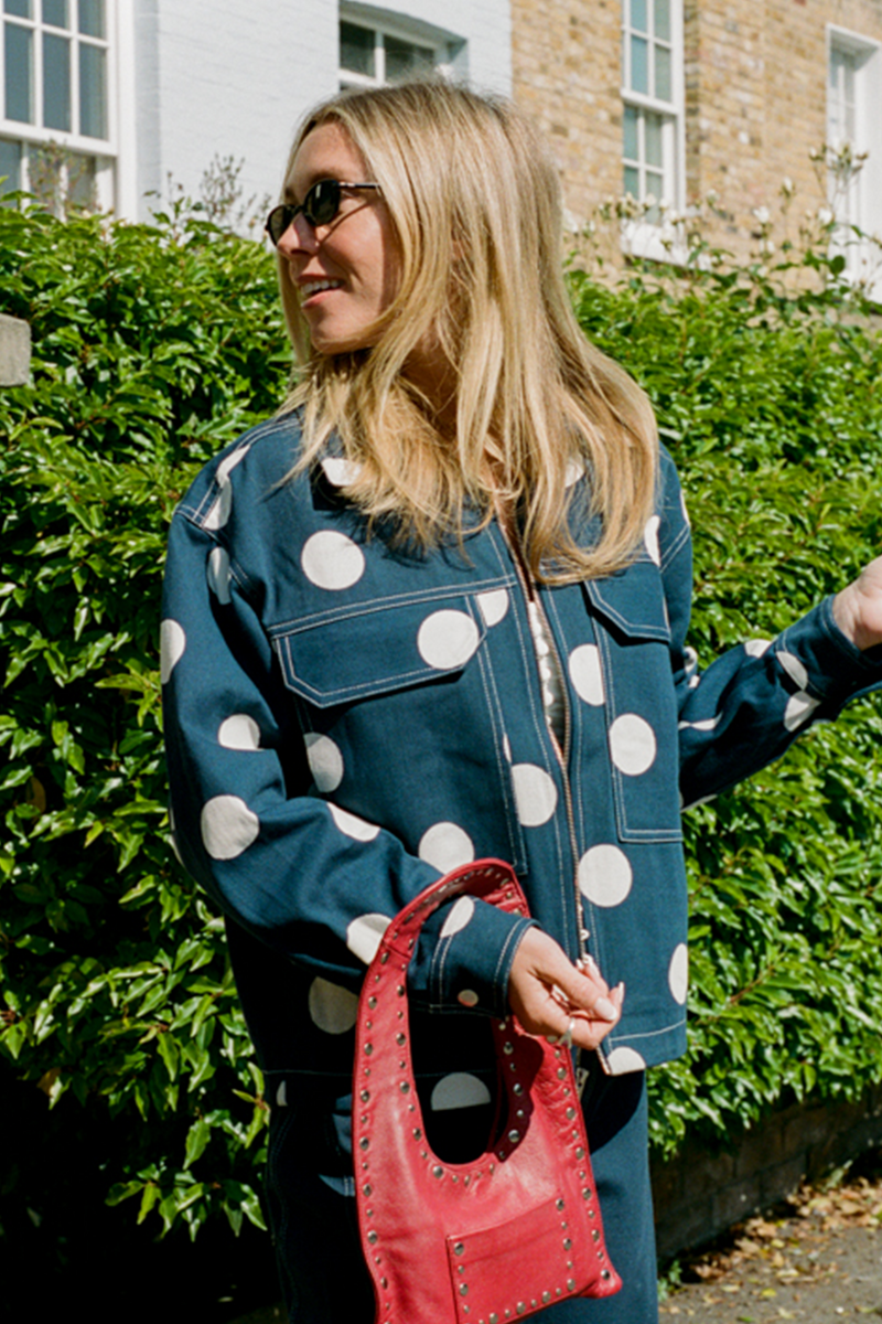 Polka Dot Denim Jacket