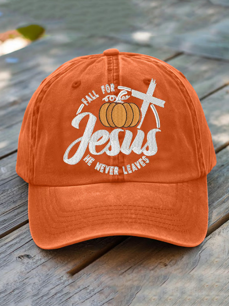 Unisex Fall For Jesus Print Baseball Cap