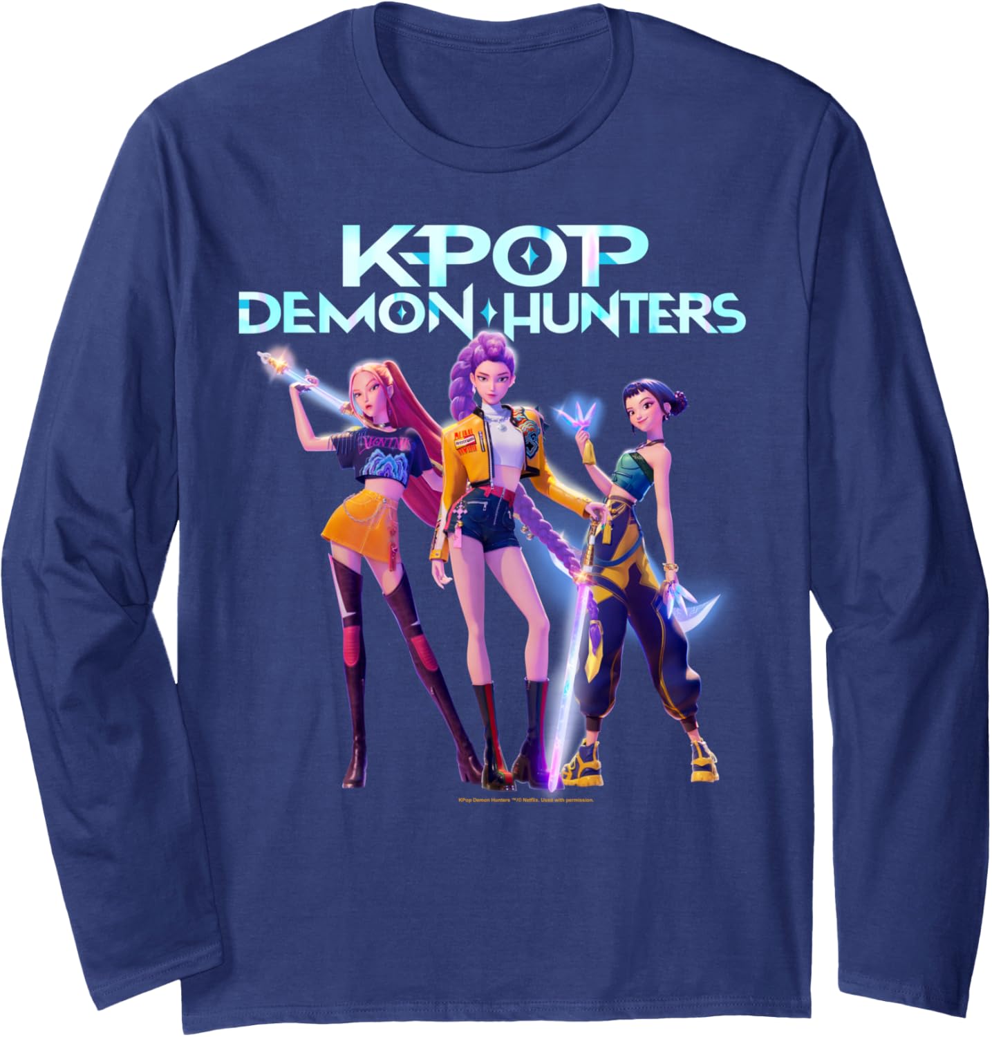 Christmas Huntrix Heroic Poses Group Shot Long Sleeve T-Shirt