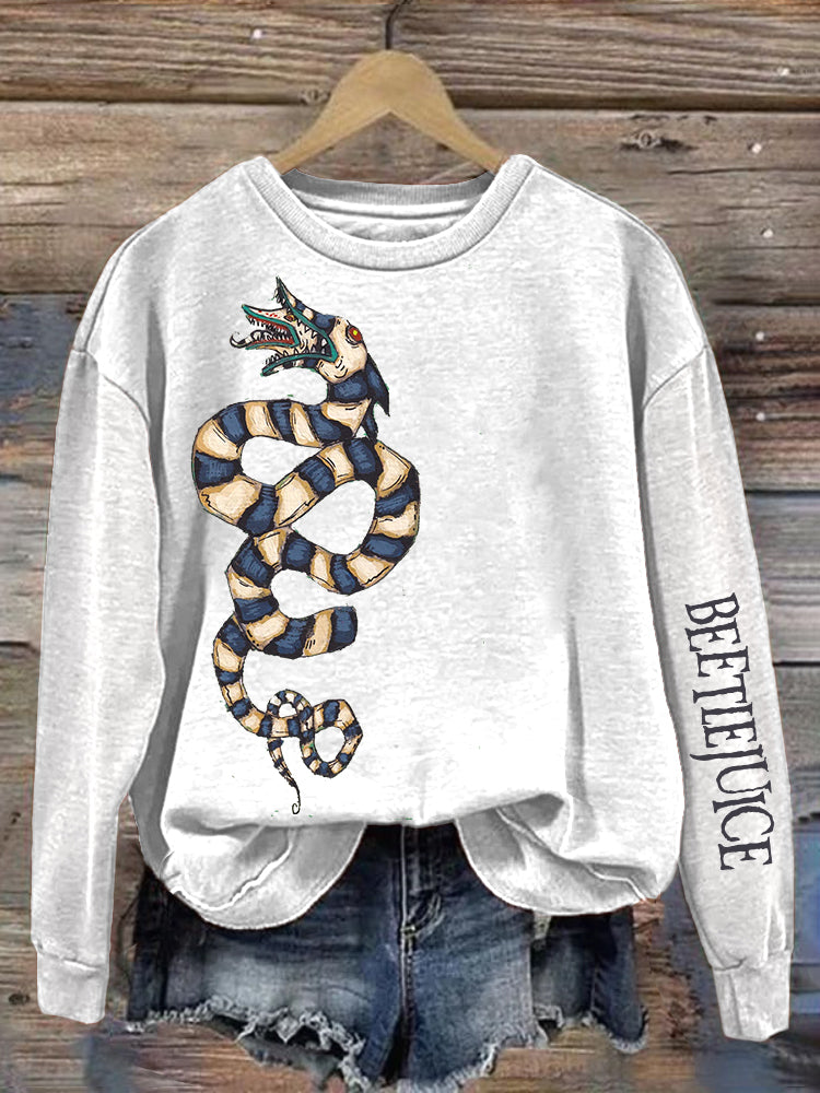 Halloween Horror Movie Oil Painting Art Print Vintage Sweatshirt