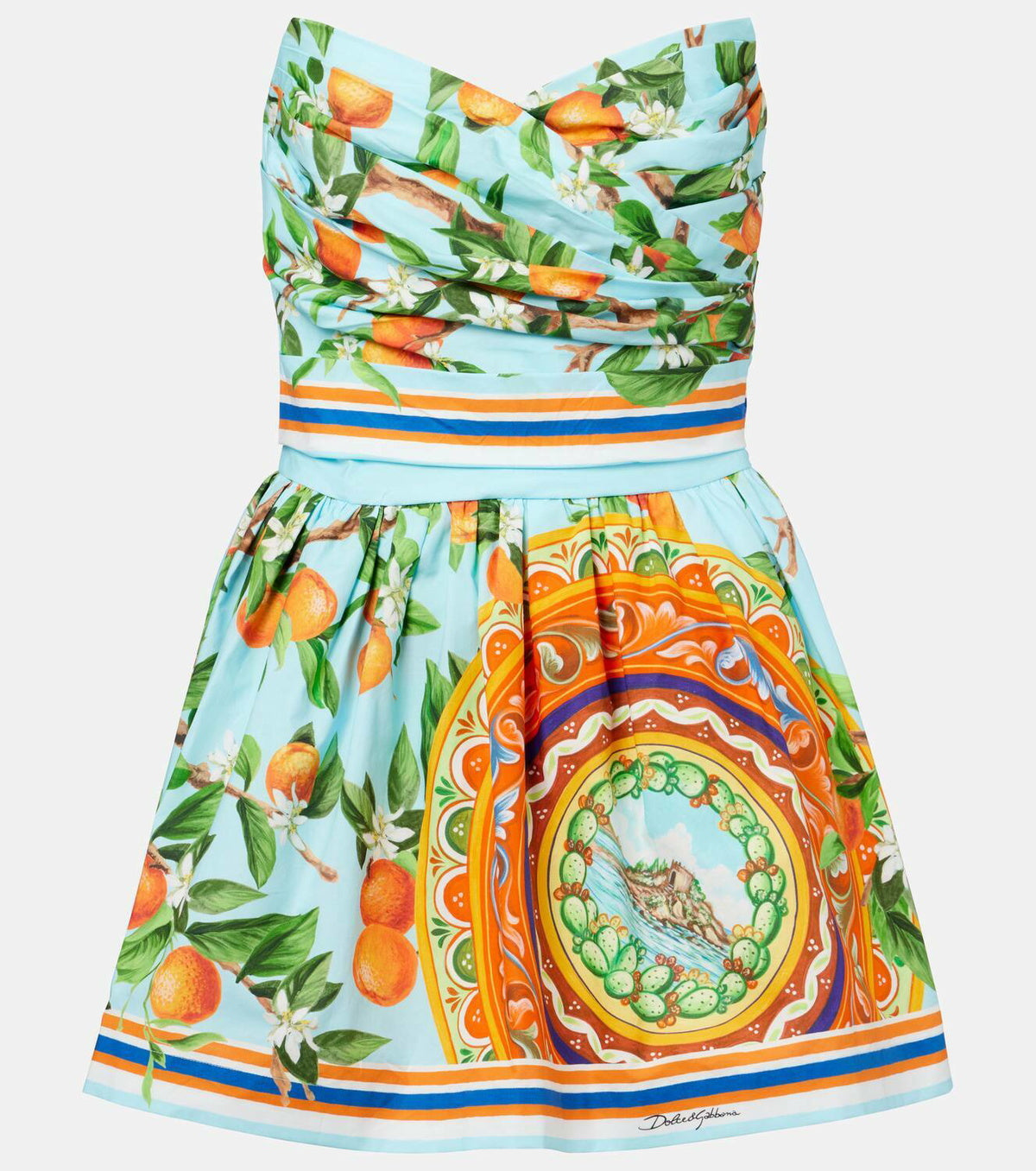 Floral - Printed Strapless Mini Dress