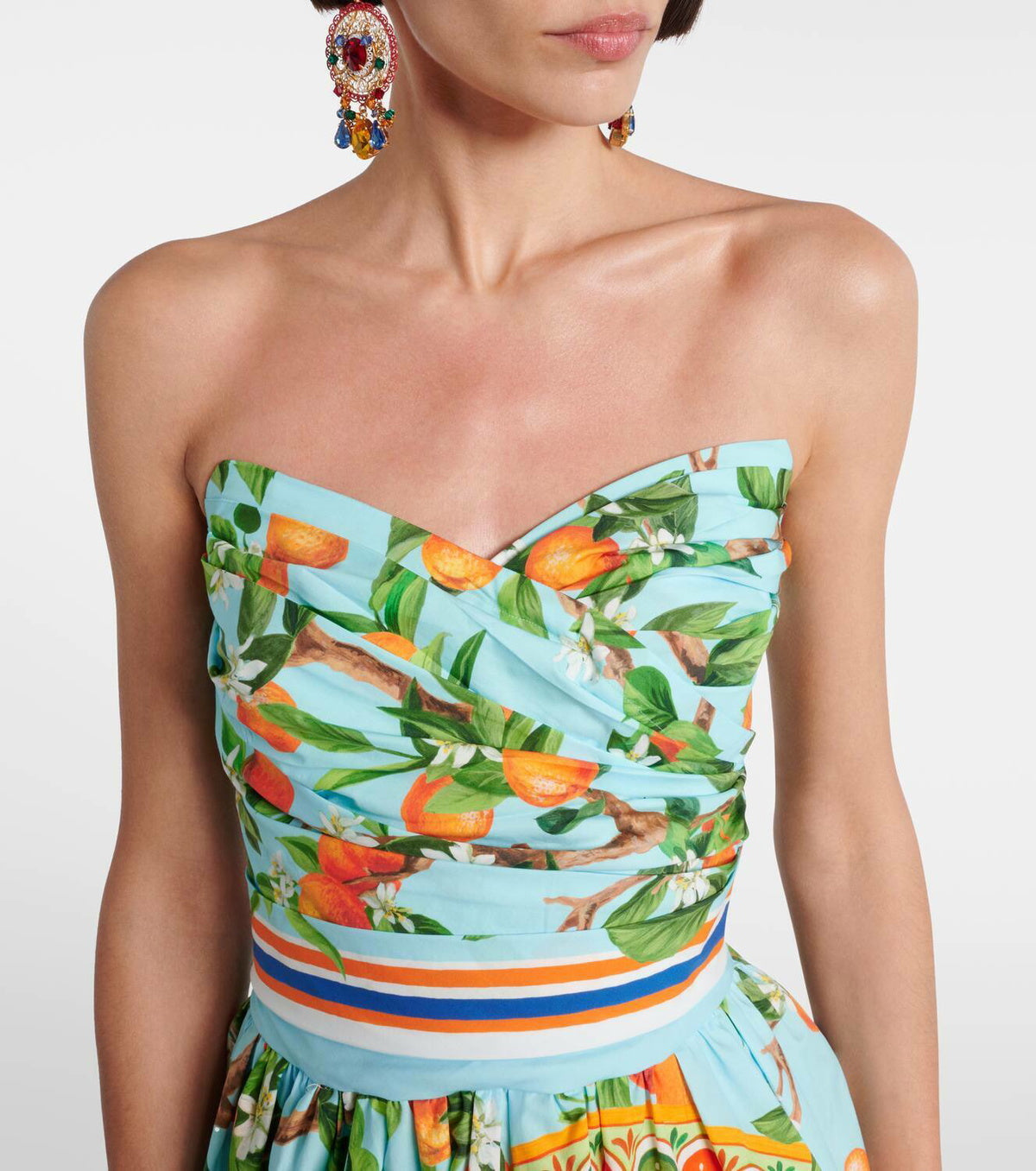 Floral - Printed Strapless Mini Dress