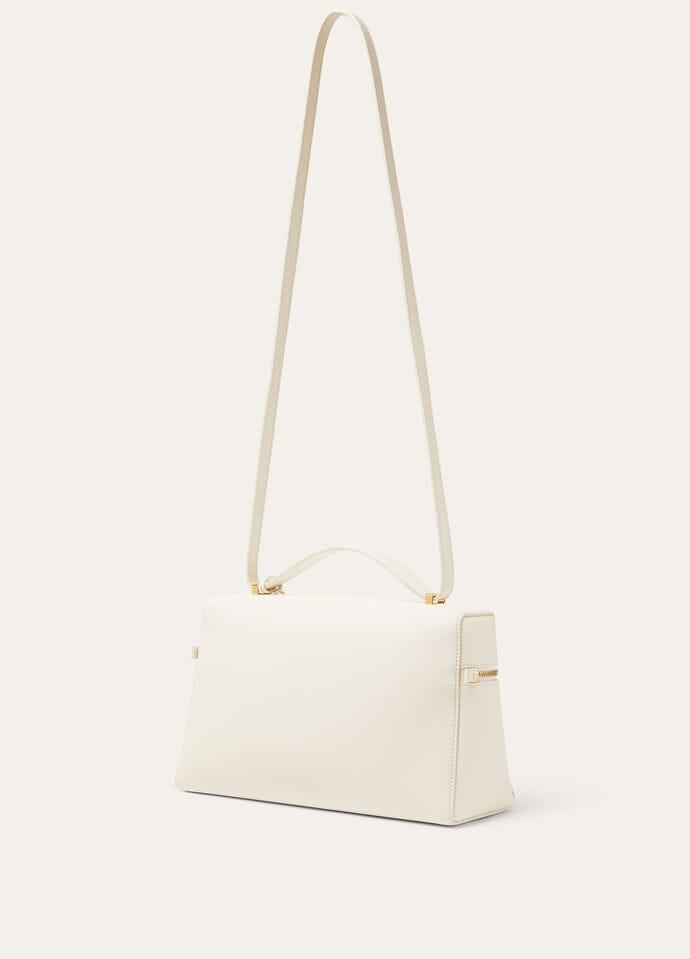 beige structured crossbody bag