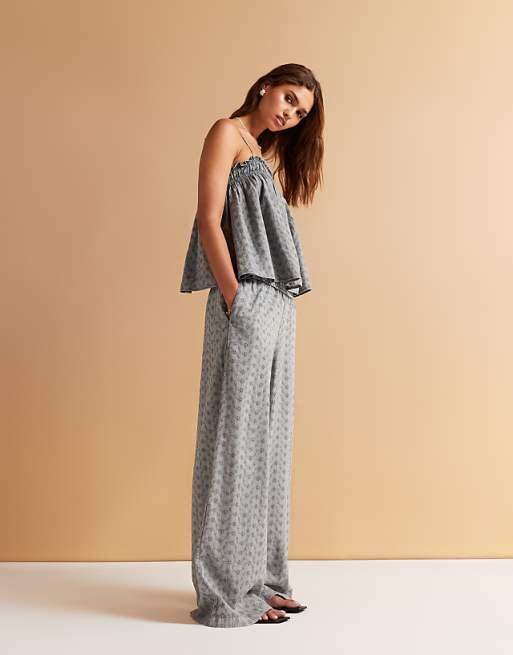 Grey Polka Dot Two - Piece Set