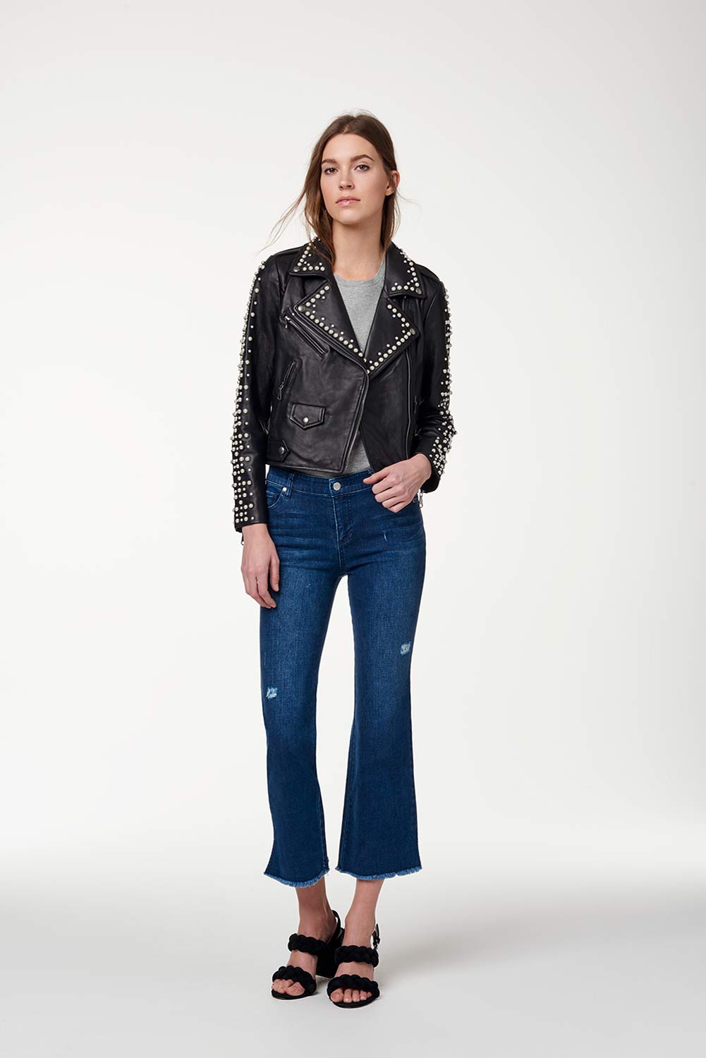 Moto Jacket With Pearls