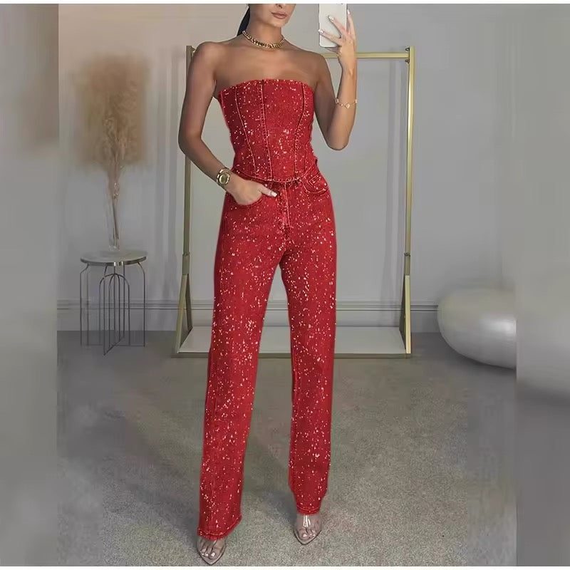 Denim Sequin Set