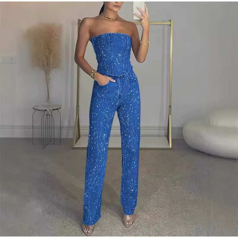 Denim Sequin Set