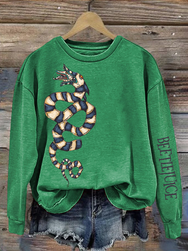 Halloween Horror Movie Oil Painting Art Print Vintage Sweatshirt